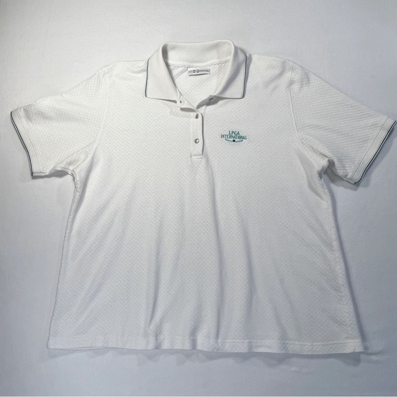 Vintage 90s Polo Golf Shirt WOMEN'S Marcia USA White 1X LPGA - Picture 2 of 12